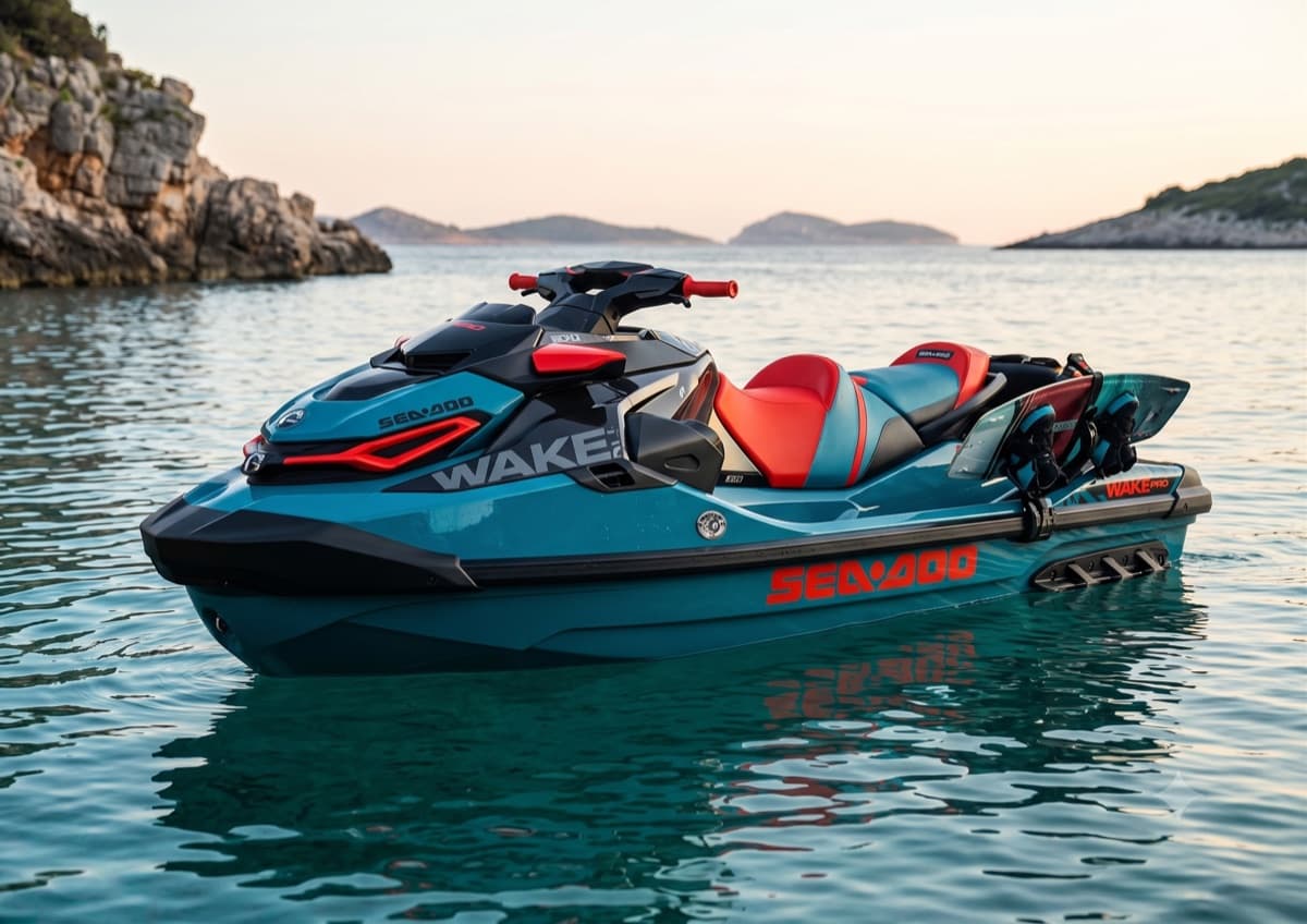 Sea-Doo Wake Pro 230 na homologovaném vozíku připraven k pronájmu